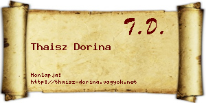 Thaisz Dorina névjegykártya